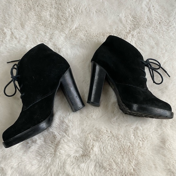 Black Real Suede Booties - Picture 2 of 4